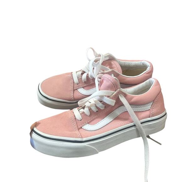 Vans Kids Old Skool Powder Pink White sneakers size 1.5 - Picture 2 of 12